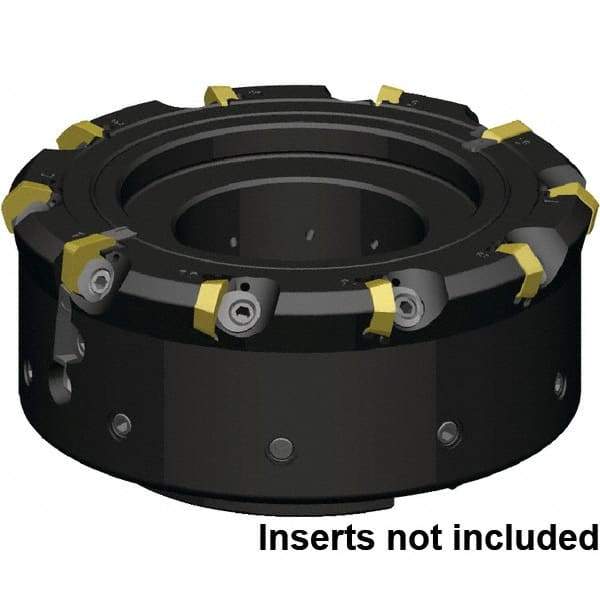 Kennametal - 8 Inserts, 80mm Cutter Diam, 1.09mm Max Depth of Cut, Indexable High-Feed Face Mill - 27mm Arbor Hole Diam, 50mm High, KCFM Toolholder, HDHN07008SR Inserts, Series KCFM - Benchmark Tooling