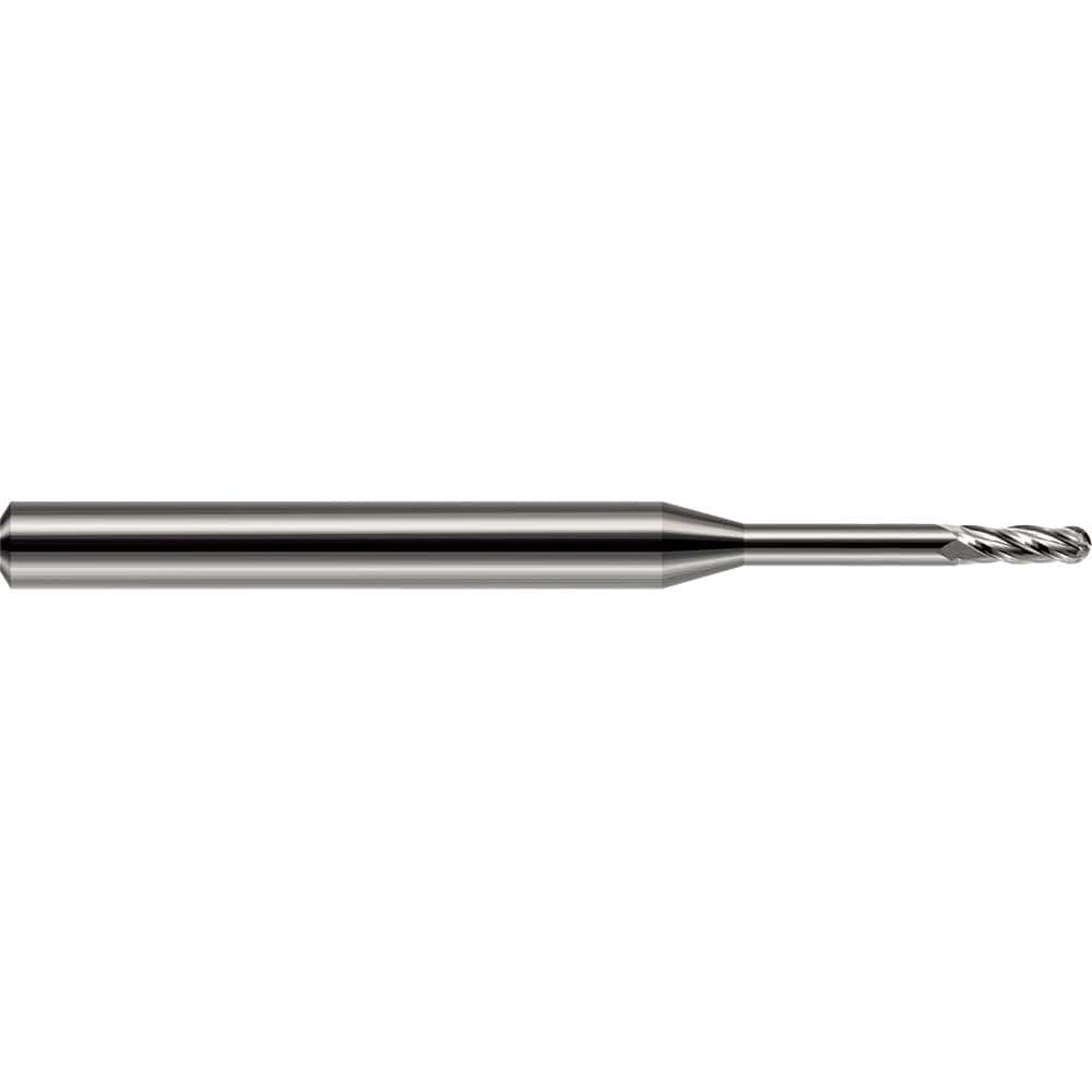 Harvey Tool - 1/16" Diam, 0.186" LOC, 4 Flute Solid Carbide Ball End Mill
