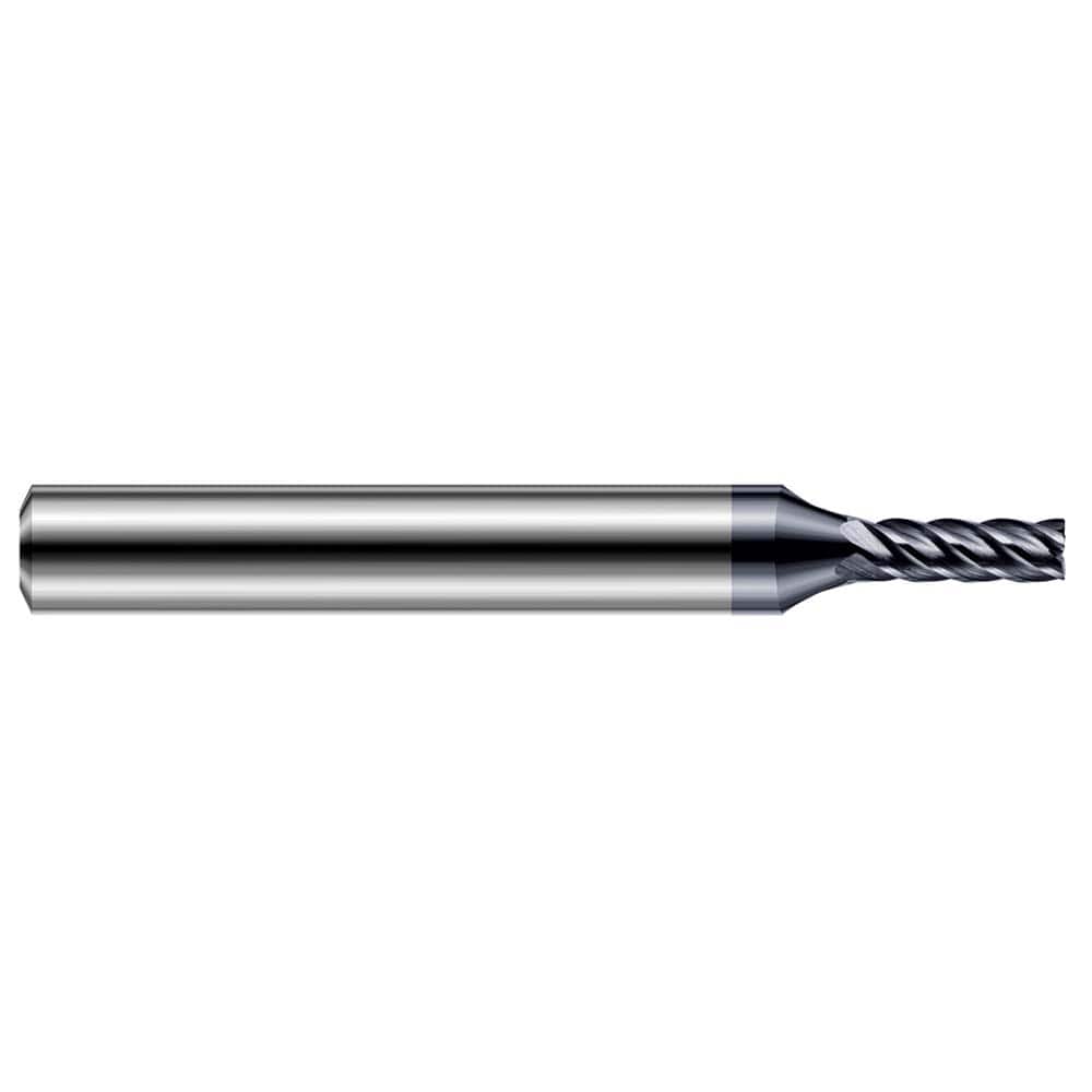 Corner Radius End Mill: 1/4″ Dia, 3/8″ LOC, 0.01″ Radius, 5 Flutes, Solid Carbide 2-1/2″ OAL, 1″ Shank Dia, Helix, AlTiN Nano Coated, Corner Radius End, Centercutting