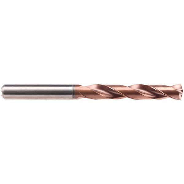 Emuge - 7.2mm 140° Solid Carbide Jobber Drill - AlCrN Finish, Right Hand Cut, Spiral Flute, Cylindrical Shank, 91mm OAL, Four Facet Point - Benchmark Tooling