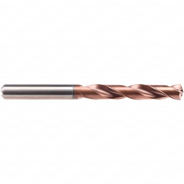 Emuge - 10.55mm 140° Solid Carbide Jobber Drill - AlCrN Finish, Right Hand Cut, Spiral Flute, Cylindrical Shank, 118mm OAL, Four Facet Point - Benchmark Tooling
