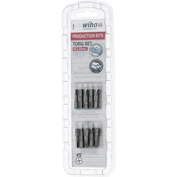 Wiha - 1/4" Drive, #5 Torq-Set Screwdriver Bit - 1" OAL - Benchmark Tooling