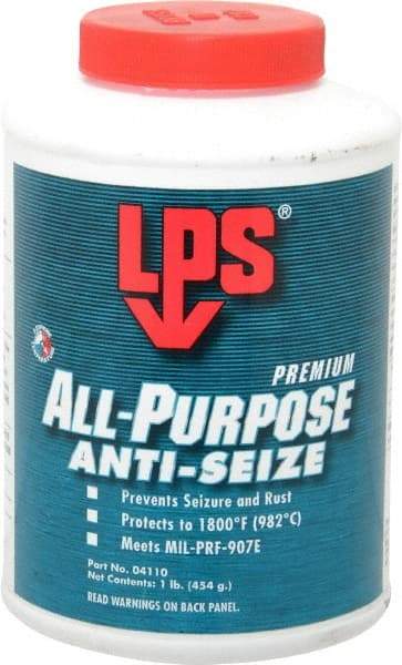 LPS - 1 Lb Can General Purpose Anti-Seize Lubricant - Molybdenum Disulfide, -65 to 1,800°F, Blue/Gray, Water Resistant - Benchmark Tooling