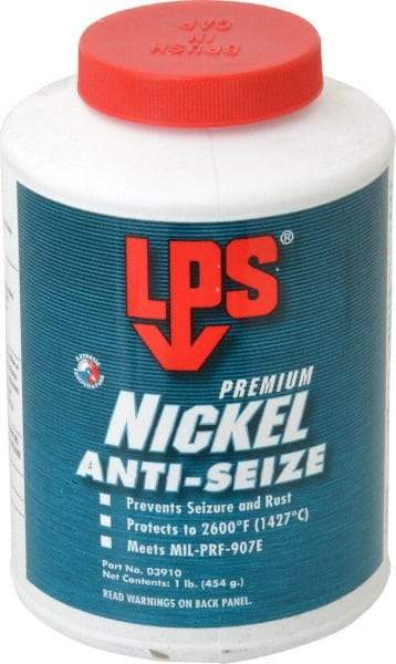 LPS - 1 Lb Can Extreme Temperature Anti-Seize Lubricant - Nickel, -65 to 2,600°F, Silver Gray, Water Resistant - Benchmark Tooling