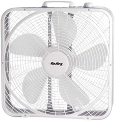 Air King - 20" Blade, 1/25 hp, 2,220/1,920/1,530 CFM, Fixed Box Fan - 1 Amp Rating, 110 Volts, 3 Speed, 955 RPM - Benchmark Tooling