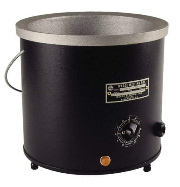 WAAGE - 1 Gal, 5-1/2" Deep, 150 to 450°F, Dip Coat Pot - 8" ID, 230 Volts, 1000 Watts - Benchmark Tooling