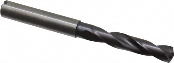 Guhring - 7.2mm 140° Spiral Flute Solid Carbide Screw Machine Drill Bit - FIREX Finish, Right Hand Cut, 41mm Flute Length, 79mm OAL, SU Point, Straight Shank, Through Coolant - Benchmark Tooling