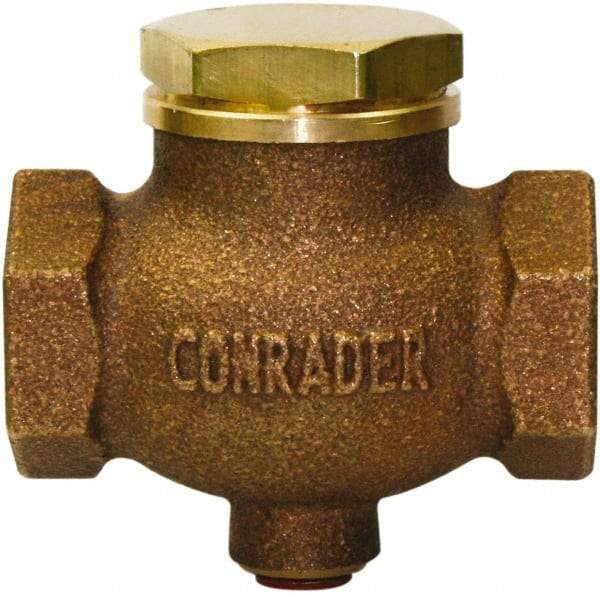 Conrader - 1-1/4" Bronze Check Valve - Inline, FNPT x FNPT - Benchmark Tooling