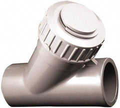 Simtech - 2" Pipe, Socket Ends, PVC Y-Strainer - 90 psi Pressure Rating - Benchmark Tooling