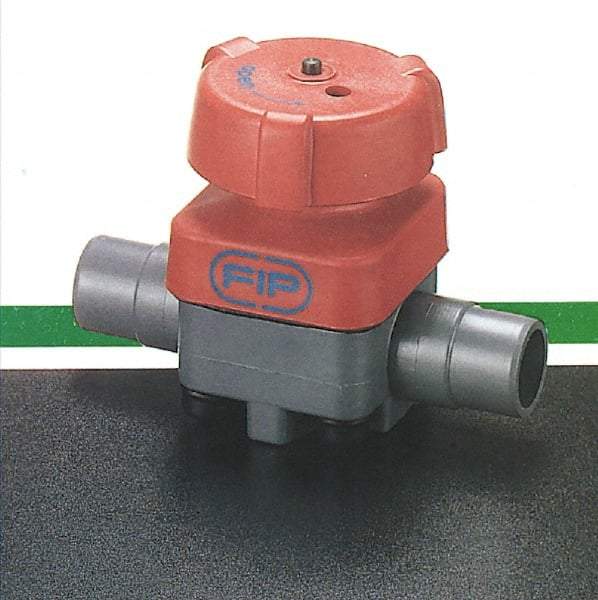 Simtech - 1-1/2" Pipe, 150 Max psi, Diaphragm Valve - Spigot End Connection, PVC, Viton Seal - Benchmark Tooling