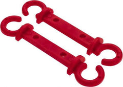 PRO-SAFE - 1/4" High x 1" Long x 2" Wide Barrier Connecting Link - Celcon, Celcon Finish, Red, Use with Plastic Chain - Benchmark Tooling