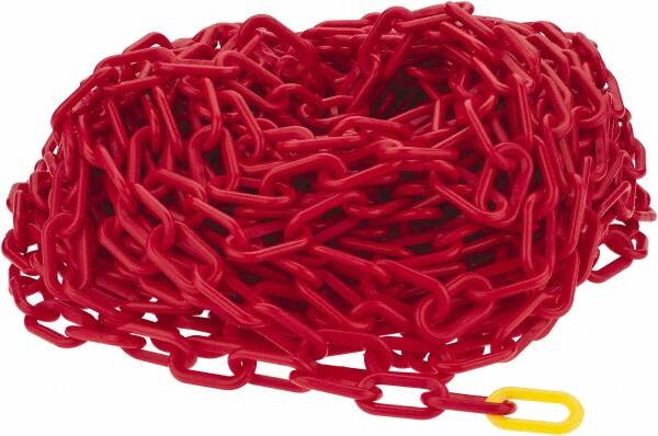 PRO-SAFE - 100' Long x 2" Wide Plastic Chain - Red - Benchmark Tooling