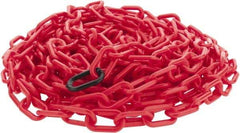 PRO-SAFE - 50' Long x 2" Wide Plastic Chain - Red - Benchmark Tooling