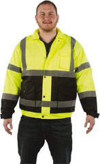 Utility Pro Wear - Size L Cold Weather & High Visibility Jacket - Yellow, Polyester & Teflon, Zipper, Snaps Closure - Benchmark Tooling