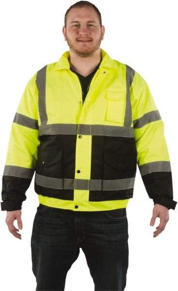 Utility Pro Wear - Size 2XL Cold Weather & High Visibility Jacket - Yellow, Polyester & Teflon, Zipper, Snaps Closure - Benchmark Tooling
