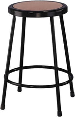 NPS - 24 Inch High, Stationary Fixed Height Stool - 14 Inch Deep x 14 Inch Wide, Hardboard Seat, Black - Benchmark Tooling