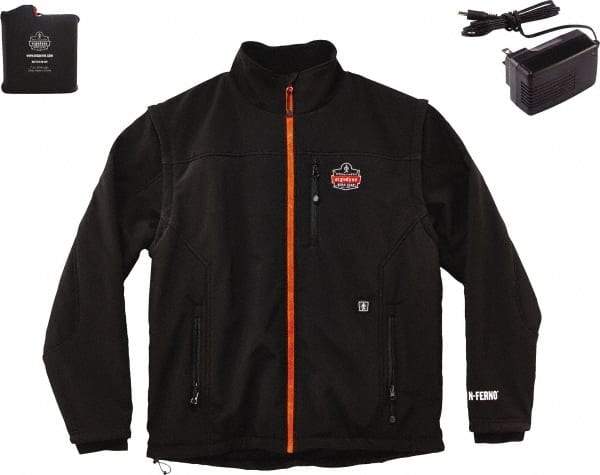 Ergodyne - Size M Heated & Cold Weather Jacket - Black, Polyester, Zipper Closure, 36 to 38" Chest - Benchmark Tooling