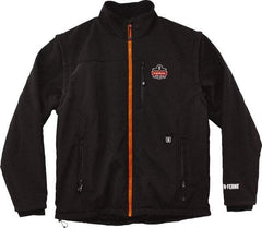 Ergodyne - Size 2XL Heated & Cold Weather Jacket - Black, Polyester, Zipper Closure, 46 to 50" Chest - Benchmark Tooling