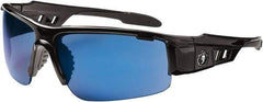 Ergodyne - Blue Lenses, Framed Safety Glasses - Uncoated Lenses, Size Universal, Wrap Around - Benchmark Tooling