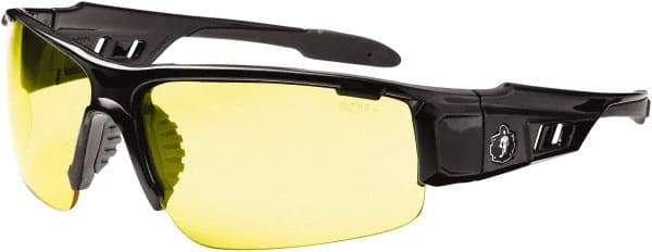 Ergodyne - Yellow Lenses, Framed Safety Glasses - Uncoated Lenses, Size Universal, Wrap Around - Benchmark Tooling