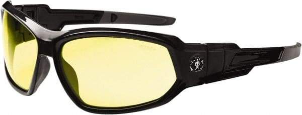 Ergodyne - Yellow Lenses, Framed Safety Glasses - Uncoated Lenses, Size Universal, Wrap Around - Benchmark Tooling