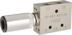 ARO/Ingersoll-Rand - 1/8" Inlet x 1/8" Outlet, Pilot Actuator, Spring Return, 2 Position, Body Ported Solenoid Air Valve - 0.25 CV, 4 Way, 140 psi, 122° Max Temp, 15° Min Temp - Benchmark Tooling