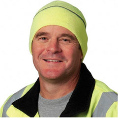 PIP - Size 9-1/2", High Visibility Cuffed Hat - Hi-Viz Yellow Solid Pattern, Polyester - Benchmark Tooling