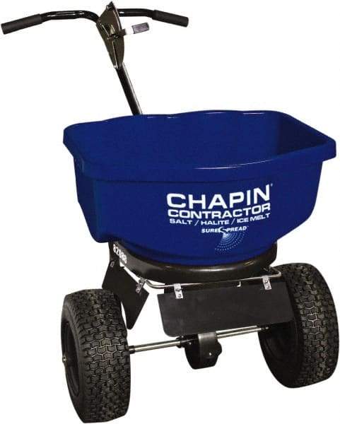 Chapin - 80 Lb Powder Coated Steel Walk Behind Broadcast Landscape Spreader - 14" Pneumatic Wheels - Benchmark Tooling