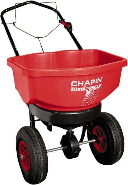 Chapin - 80 Lb Powder Coated Steel Walk Behind Broadcast Landscape Spreader - 12" Pneumatic Wheels - Benchmark Tooling