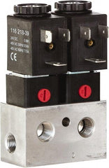 ARO/Ingersoll-Rand - 1/8", CAT Series 3-Way 2-Position Bar Manifold Stacking Solenoid Valve - 24 VDC, 0.062 CV Rate, 3.275" High x 3" Long - Benchmark Tooling