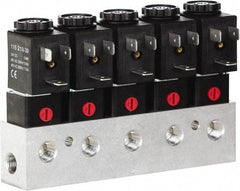 ARO/Ingersoll-Rand - 1/8", CAT Series 3-Way 2-Position Bar Manifold Stacking Solenoid Valve - 0.062 CV Rate, 3.275" High x 6" Long - Benchmark Tooling