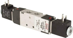 ARO/Ingersoll-Rand - 1/8" Inlet x 1/8" Outlet, Solenoid Actuator, Solenoid Return, 3 Position, Body Ported Solenoid Air Valve - 120 VAC Input, 0.5 CV, 4 Way, 115 psi, 122° Max Temp - Benchmark Tooling