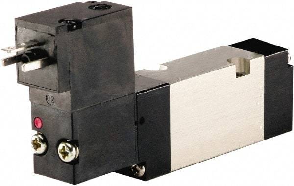 ARO/Ingersoll-Rand - Solenoid Actuator, Spring Return, 2 Position, Body Ported Solenoid Air Valve - 24 VDC Input, 1/4 CV, 4 Way, 115 psi, 122° Max Temp - Benchmark Tooling