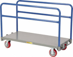 Little Giant - 3,600 Lb Capacity Steel Adjustable Sheet & Panel Truck - Steel Deck, 36" OAW, 60" Platform Length, Polyurethane Casters - Benchmark Tooling