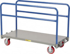 Little Giant - 3,600 Lb Capacity Steel Adjustable Sheet & Panel Truck - Steel Deck, 30" OAW, 60" Platform Length, Polyurethane Casters - Benchmark Tooling