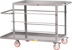 Little Giant - 1,200 Lb Capacity, 24" Wide x 48" Long x 35" High Wire Spool Cart - 2 Shelf, Steel, 2 Rigid/2 Swivel Casters - Benchmark Tooling