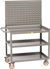 Little Giant - 1,200 Lb Capacity, 3 Shelf, 3 Drawer Mobile Workstation - 53-1/2" Wide x 24" Deep x 60" High, Gray - Benchmark Tooling