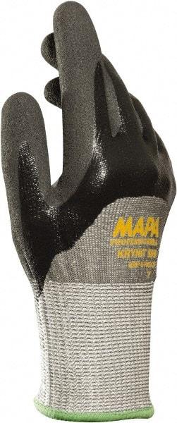 MAPA Professional - Size 2XL (11), ANSI Cut Lvl 2, Puncture Lvl 3, Abrasion Lvl 4, Nitrile Coated HDPE Cut Resistant Gloves - Palm, Fingers & Knuckles Coated, HDPE Lining, Knit Wrist, Gray, Paired - Benchmark Tooling