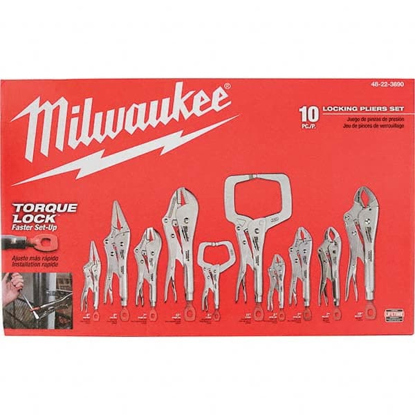 Milwaukee Tool - Plier Sets Set Type: Locking Pliers Number of Pieces: 10 - Benchmark Tooling