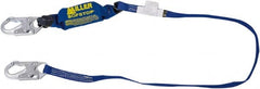 Miller - 6' Long, 310 Lb Capacity, 1 Leg Locking Snap Hook Harness Shock Absorbing Lanyard - 1-1/2" Diam, Nomex/Kevlar Webbing, Locking Snap Hook Anchorage Connection - Benchmark Tooling