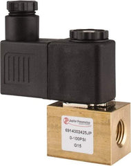 PRO-SOURCE - 1/4", 2/2 Way Square Body Stacking Solenoid Valve - 24 VDC, 0.18 CV Rate, 2.95" High x 2.64" Long - Benchmark Tooling