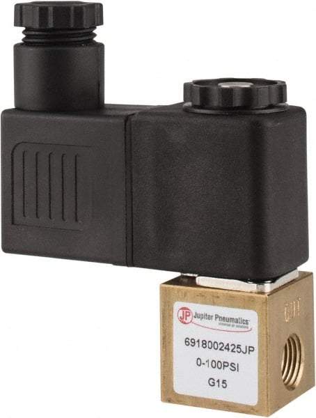 PRO-SOURCE - 1/8", 2/2 Way Square Body Stacking Solenoid Valve - 24 VDC, 0.1 CV Rate, 2.83" High x 2.3" Long - Benchmark Tooling