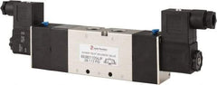 PRO-SOURCE - 3/8", 5/3 Way Double Stacking Solenoid Valve - 110 VAC, 1.73 CV Rate, 2.81" High x 9.8" Long - Benchmark Tooling