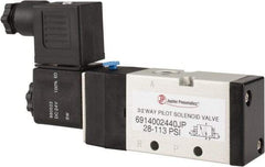 PRO-SOURCE - 1/4", 3/2 Way Single Stacking Solenoid Valve - 24 VDC, 0.98 CV Rate, 2.6" High x 5.12" Long - Benchmark Tooling