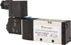 PRO-SOURCE - 1/4", 3/2 Way Single Stacking Solenoid Valve - 110 VAC, 0.98 CV Rate, 2.6" High x 5.12" Long - Benchmark Tooling