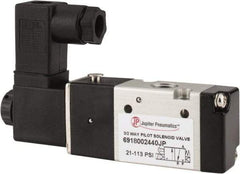 PRO-SOURCE - 1/8", 3/2 Way Single Stacking Solenoid Valve - 24 VDC, 0.65 CV Rate, 1.38" High x 3.46" Long - Benchmark Tooling