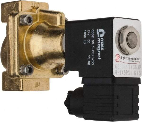 PRO-SOURCE - 3/8", 2/2 Way Steam Series Stacking Solenoid Valve - 24 VDC, 4.5 CV Rate, 4.19" High x 2.76" Long - Benchmark Tooling