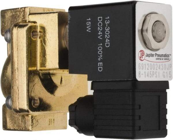 PRO-SOURCE - 1/2", 2/2 Way Stacking Solenoid Valve - 24 VDC, 4.5 CV Rate, 4.19" High x 2.83" Long - Benchmark Tooling