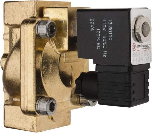 PRO-SOURCE - 3/4", 2/2 Way Stacking Solenoid Valve - 110 VAC, 12 CV Rate, 4.98" High x 3.78" Long - Benchmark Tooling