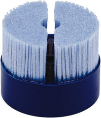 Tanis - 2" 80 Grit Ceramic Crimped Disc Brush - Drive Arbor Connector, 1-1/4" Trim Length, 3/8" Arbor Hole - Benchmark Tooling